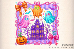 Halloween Ghost Haunted House PNG Product Image 1
