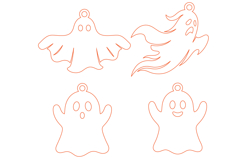 Halloween Ghost Keyring Laser Cut SVG Product Image 2