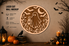 Halloween Ghost Lantern Laser Cut SVG Product Image 1