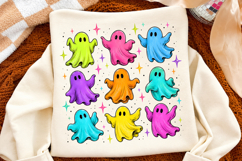 Halloween Ghost Pattern PNG,Retro Neon Sheet Ghost Product Image 3