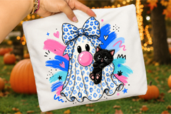 Halloween Ghost PNG,Leopard Ghost with Black Cat PNG Product Image 3