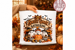 Halloween Ghost Pumpkin Sublimation PNG Product Image 1
