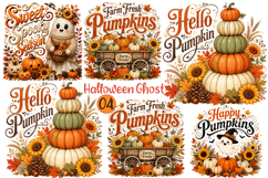Halloween Ghost Pumpkin Sublimation Png Product Image 1