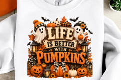 Halloween Ghost Pumpkin Sublimation PNG Product Image 2