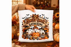 Halloween Ghost Pumpkin Sublimation PNG Product Image 2