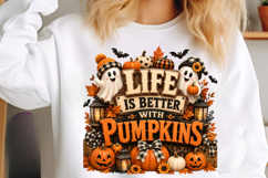Halloween Ghost Pumpkin Sublimation PNG Product Image 3