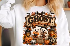 Halloween Ghost Pumpkin Sublimation PNG Product Image 3