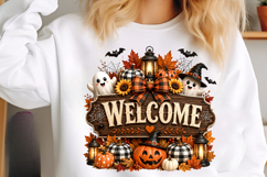Halloween Ghost Pumpkin Sublimation PNG Product Image 3