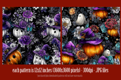 Halloween Patterns, Halloween Pumpkins Flowers Patterns, s1 Product Image 3