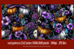 Halloween Patterns, Halloween Pumpkins Flowers Patterns, s2 Product Image 2