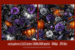 Halloween Patterns, Halloween Pumpkins Flowers Patterns, s2 Product Image 3