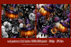 Halloween Patterns, Halloween Pumpkins Flowers Patterns, s3 Product Image 2