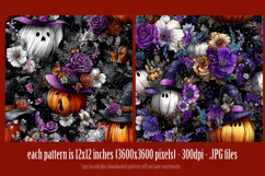 Halloween Patterns, Halloween Pumpkins Flowers Patterns, s3 Product Image 3