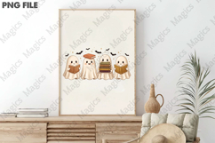 Halloween Ghost Reading Books PNG Product Image 3