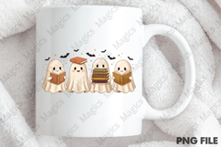 Halloween Ghost Reading Books PNG Product Image 4
