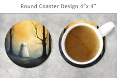 Ghost round coaster, kitchen decor Product Image 1