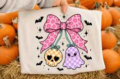 Halloween Ghost &amp; Skull with Bow Png, Spooky Cherry Bow Product Image 2