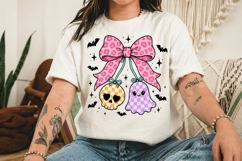 Halloween Ghost &amp; Skull with Bow Png, Spooky Cherry Bow Product Image 3