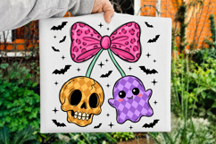 Halloween Ghost &amp; Skull with Cherry Bow Png,Spooky Halloween Product Image 2