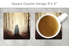 Halloween square coaster, Ghost Magnets Product Image 1
