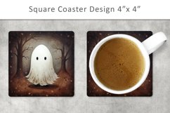 Halloween square coaster, Ghost Magnet Product Image 1