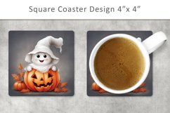 Halloween Ghost Square Coaster Product Image 1