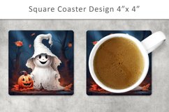 Halloween square coaster, Halloween Ghost Magnets Product Image 1