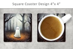 Halloween square coaster, Halloween Ghost Magnets Product Image 1