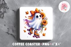Halloween Square Coaster, Coffee Square Coaster Sublimation Png,  Square Coaster Png