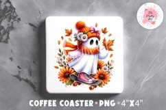 Halloween Square Coaster, Coffee Square Coaster Sublimation Png,  Square Coaster Png