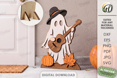 Halloween Ghost Stand Laser Cut. Halloween Stand Decor SVG Product Image 1