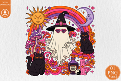 Halloween Ghost Sublimation, Retro Witchy Season Design Product Image 1