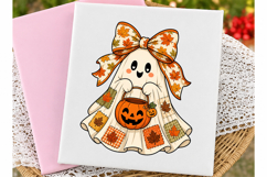 Halloween Ghost with Pumpkin Clipart Product Image 1