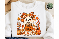 Halloween Ghost with Pumpkin Clipart Product Image 2