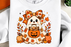 Halloween Ghost with Pumpkin Clipart Product Image 1