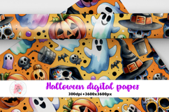 Halloween digital paper bundle png, Halloween Illustrations, Seamless Digital Papers PNG