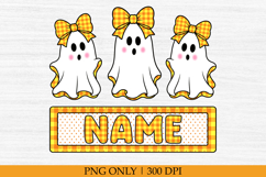 Halloween Ghosts PNG, Ghosts Coquette Bow Sublimation Product Image 1