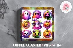Tarot Card The Halloween Square Coaster, Coffee Square Coaster Sublimation Png, Square Coaster Png