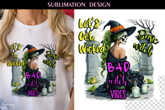 Watercolor Halloween Funny Quotes |Witch T shirt Sublimation Product Image 1
