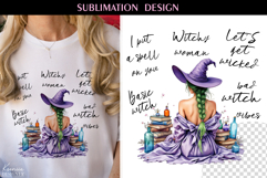 Watercolor Halloween Funny Quotes |Witch T shirt Sublimation Product Image 1