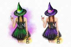 Witch Hat Girl Clipart Halloween Clipart Masquerade Product Image 2