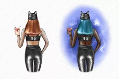 Halloween Clipart Catwoman Clipart Masquerade Girl Clipart Product Image 2