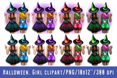 Halloween Girl Clipart Halloween Witch Clipart Girl Clipart Product Image 1