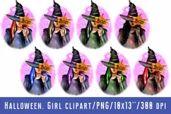 Halloween Clipart Witch Clipart Girl Clipart Masquerade Product Image 1