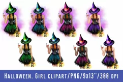 Witch Hat Girl Clipart Halloween Clipart Masquerade Product Image 1