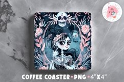 Halloween Square Coaster, Coffee Square Coaster Sublimation Png,  Square Coaster Png