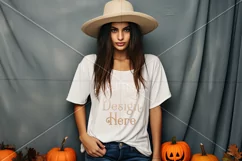 Halloween T-Shirt Mockup Women, White T-Shirt Mockup, d21 Product Image 2