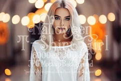 Halloween T-Shirt Mockup Women, White T-Shirt Mockup, d22 Product Image 1