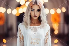 Halloween T-Shirt Mockup Women, White T-Shirt Mockup, d22 Product Image 2