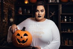 Halloween T-Shirt Mockup Women, White T-Shirt Mockup, d23 Product Image 2